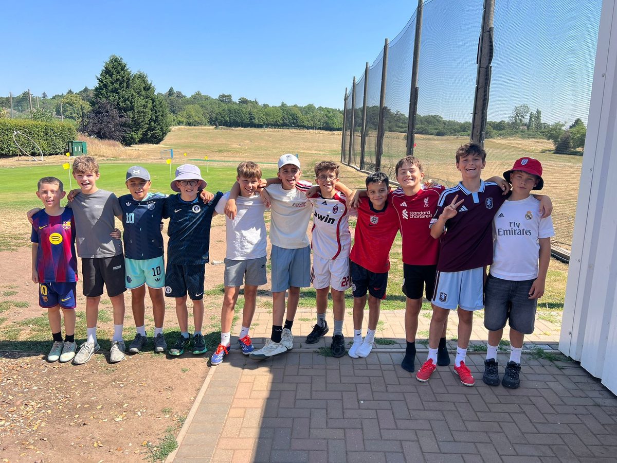 The Cheetahs lined up together at the footgolf course